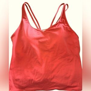 LL‎ Bean size 16 coral red swim tank in GUC . Fully lined front, partial back